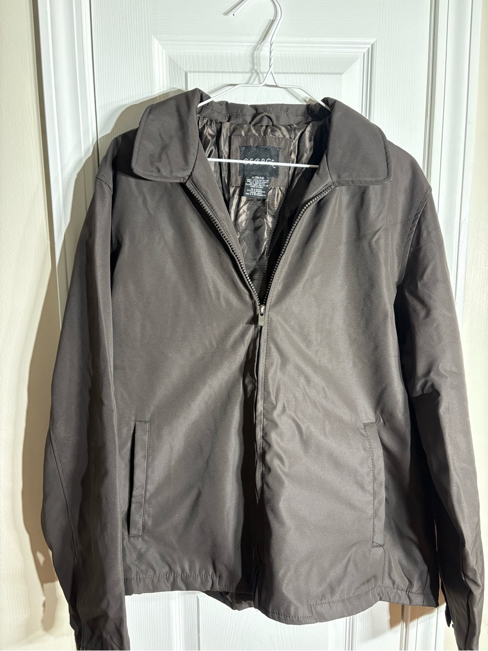 George Men's Brown Zip-Front Lightweight Jacket